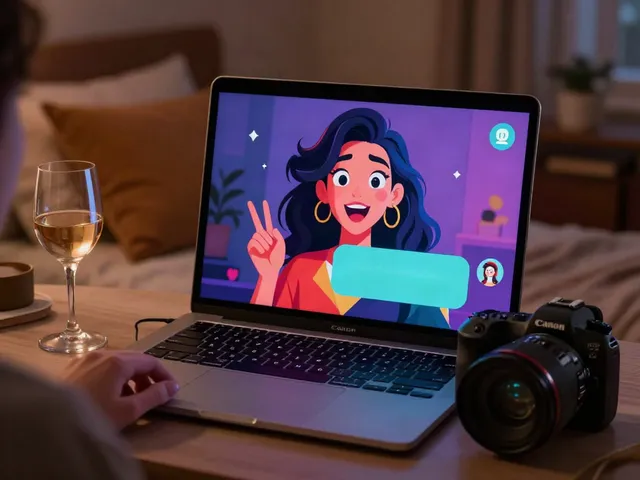 Engaging in a lively nsfw ai chat with a stylized character, set in a cozy room.